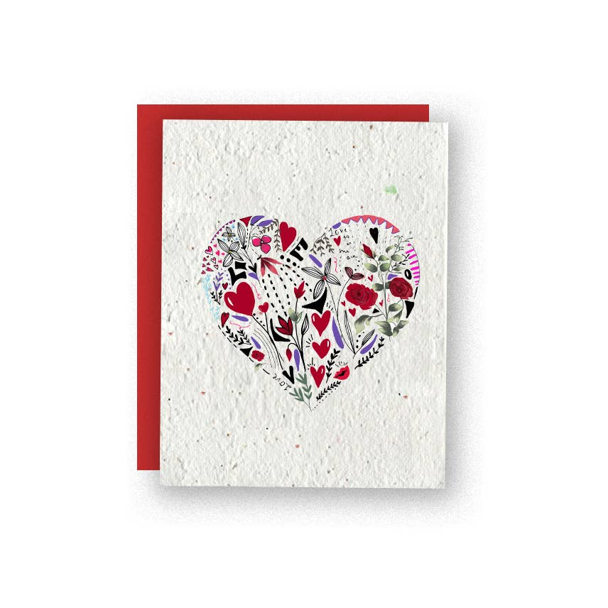 Card Heart-Crafted Love Wildflower Seed Paper Card