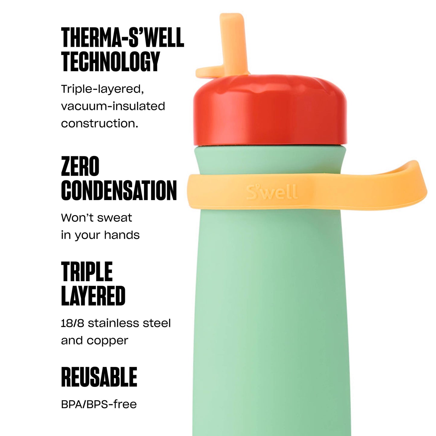 Swell 16oz Spring Green Traveler with Flip Straw Lid