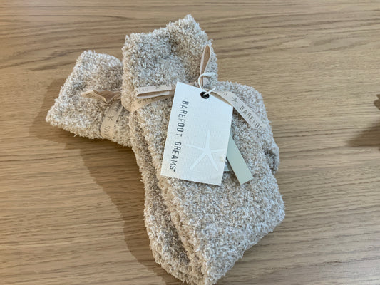 Barefoot Dreams Socks Stone/White