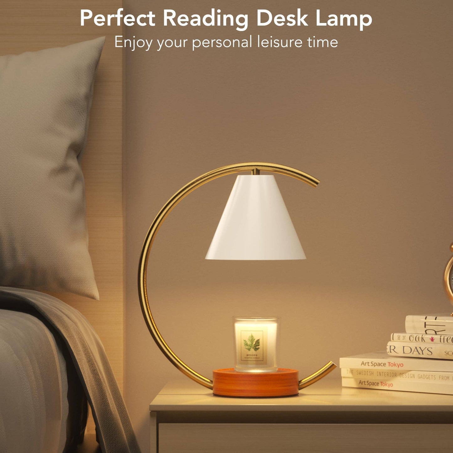 Dimmable Electric Candle Warmer with Timer and Bulbs: Black
