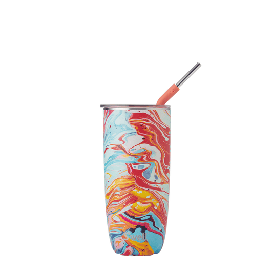 Swell 24oz Marble Swirl Tumbler with Straw