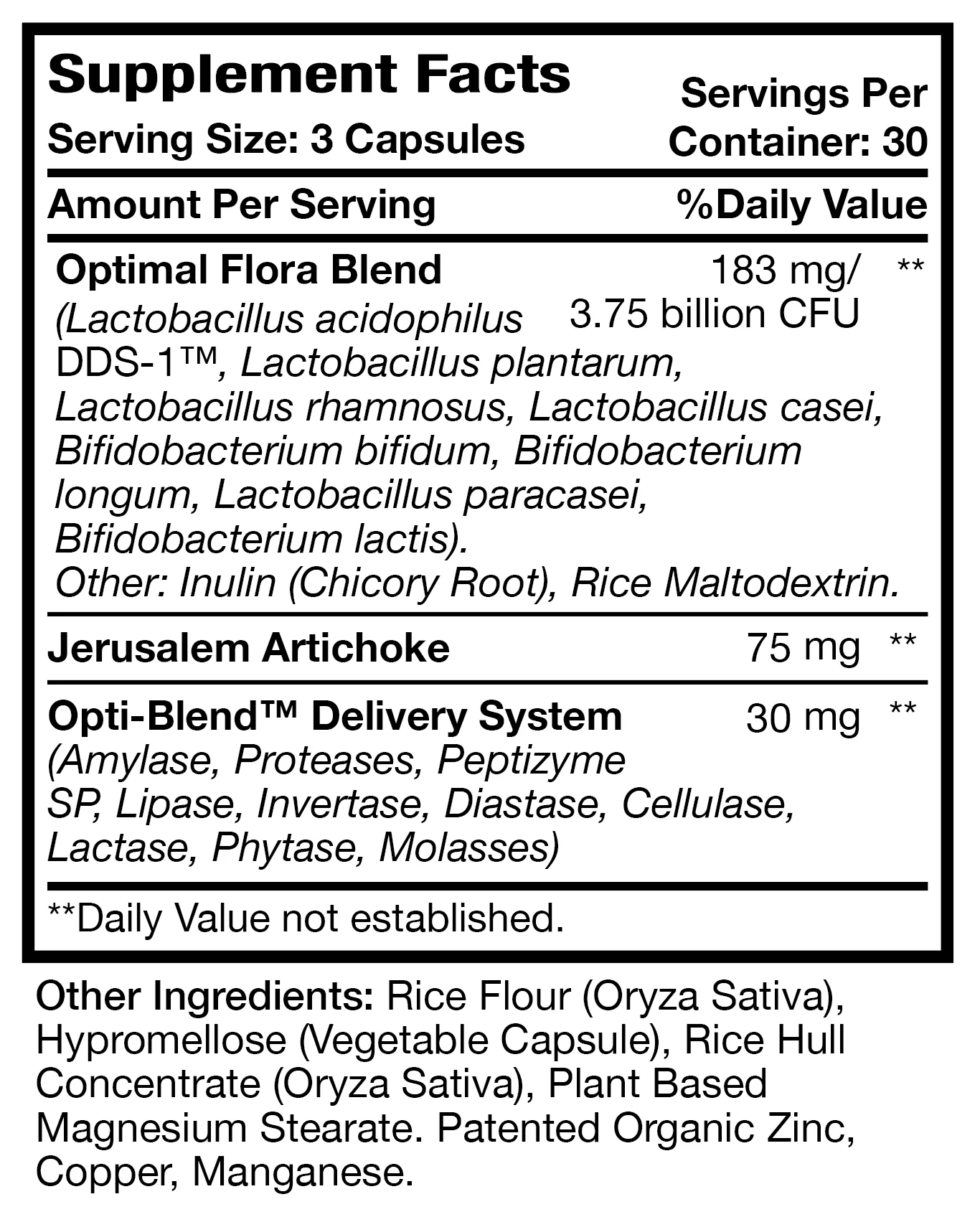 Flora Plus Nutritional Supplement for Optimal Health Systems