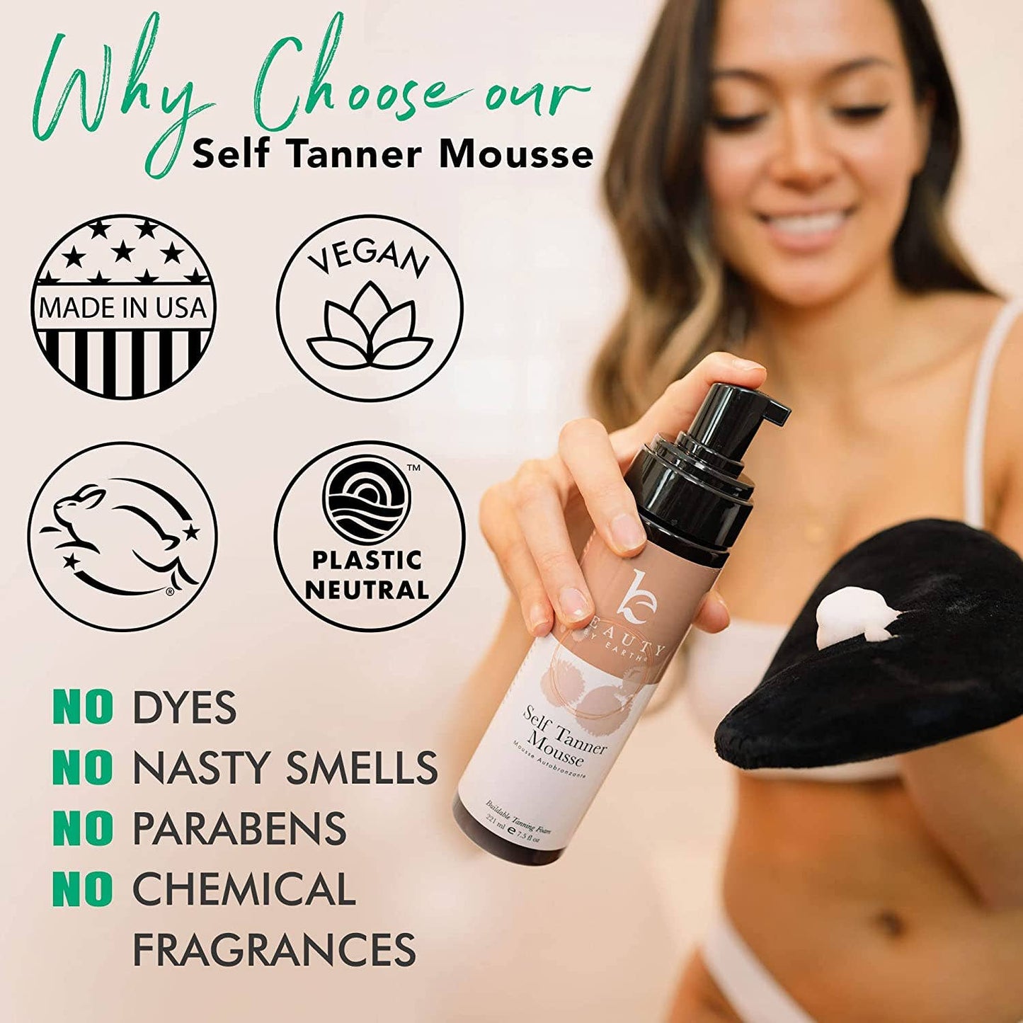 Self Tanner Body Tanning Mousse (3 Shades, 2 Sizes): Fair to Medium / 7.5oz