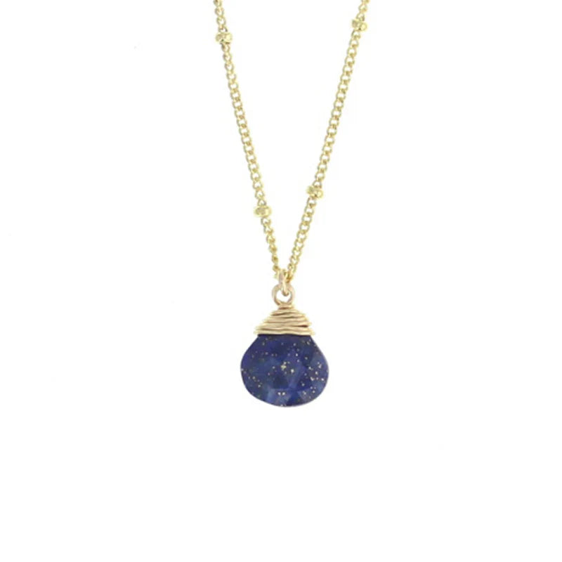 Lotus Jewelry Studio Lapis Stone 16” Necklace Gold Vermeil
