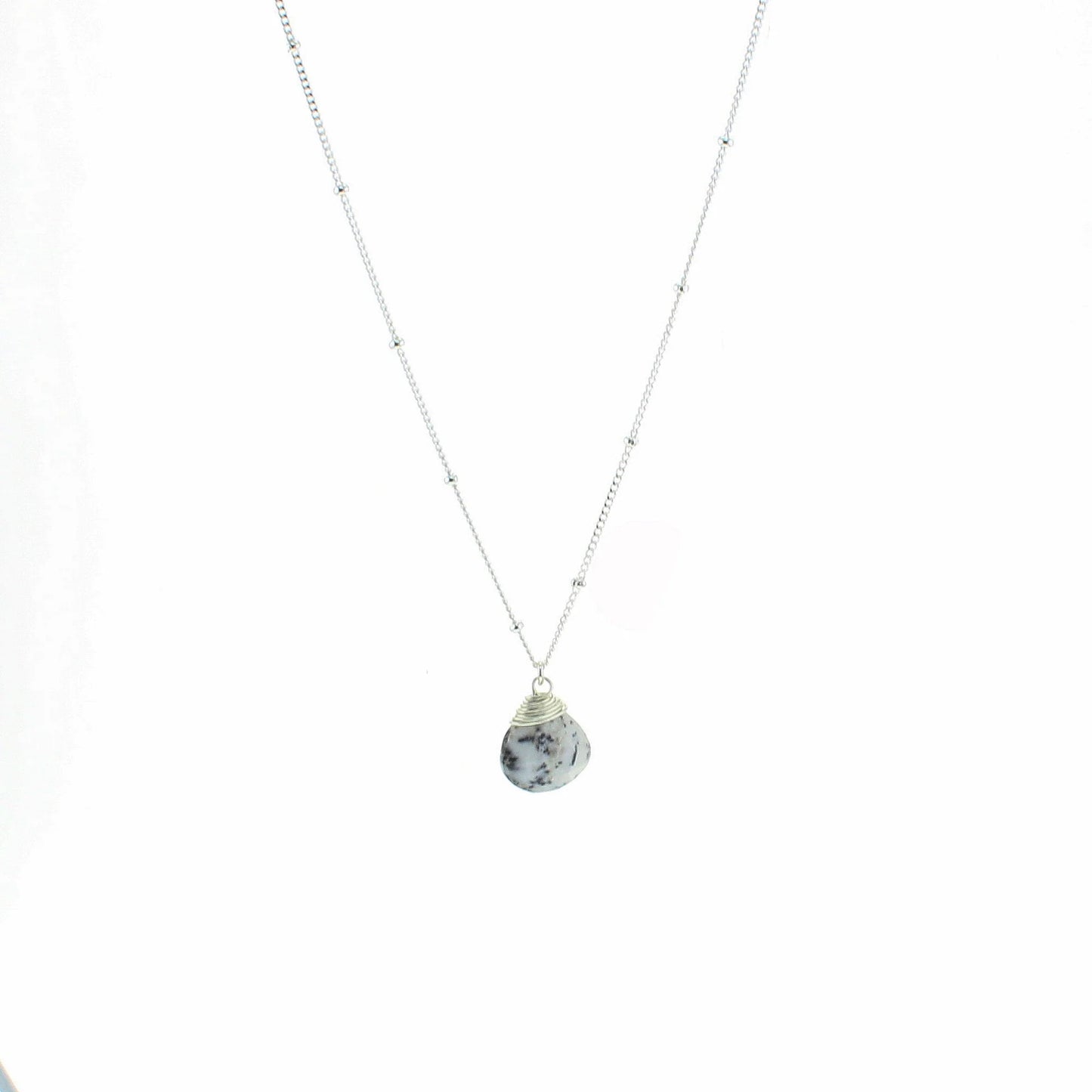 Lotus Jewelry Studio Dendritic Opal Stone 16” Necklace Sterling Silver