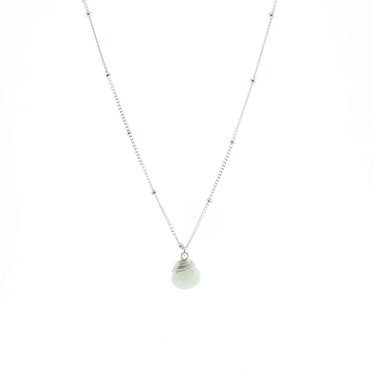 Lotus Jewelry Studio White Chalcedony Stone 16” Necklace Sterling Silver