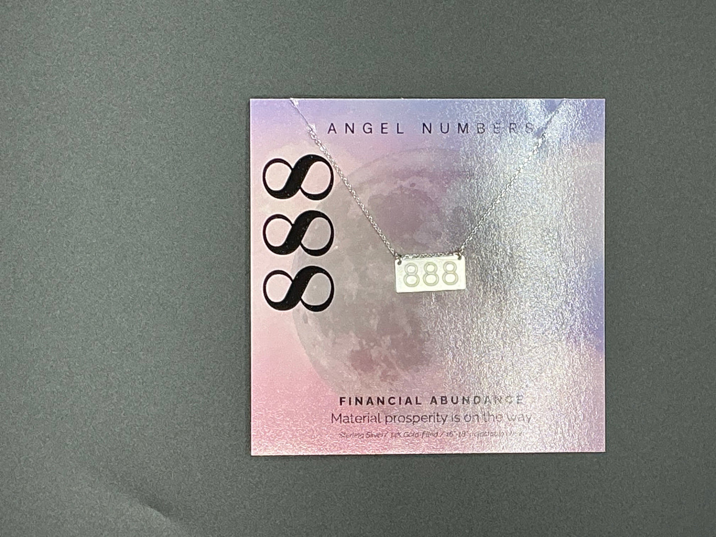 Lotus Jewelry Studio Silver Angel Number 888 16” Necklace