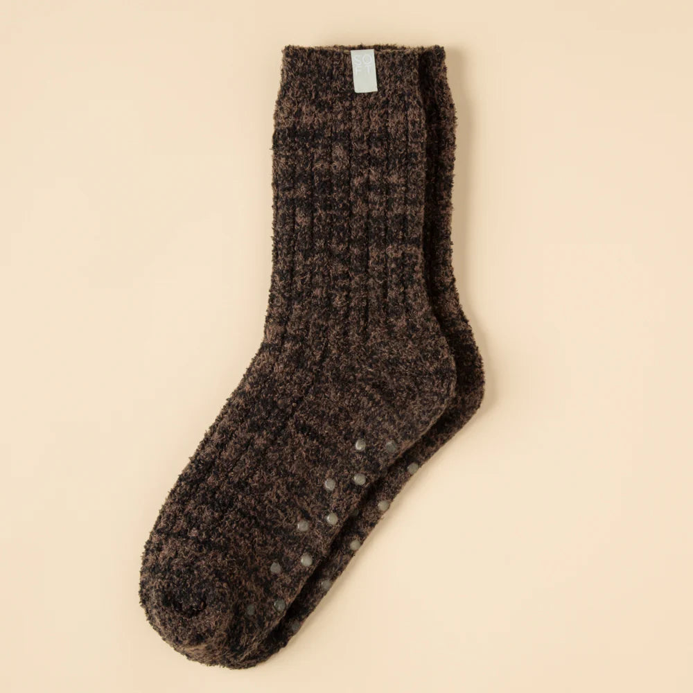 Softies Marshmallow Crew Socks Light Heather Espresso