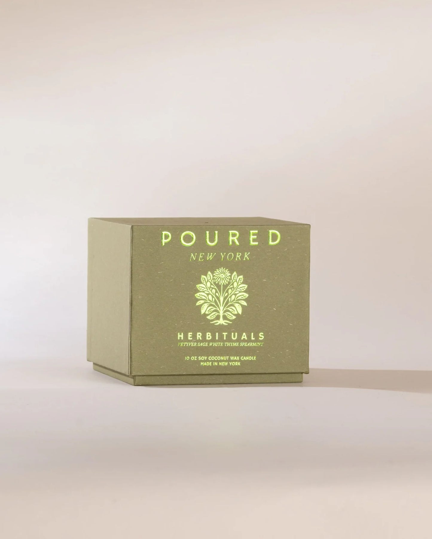 Poured New York Herbituals 10 oz Soy Wax Candle Sage/White thyme/Spearment