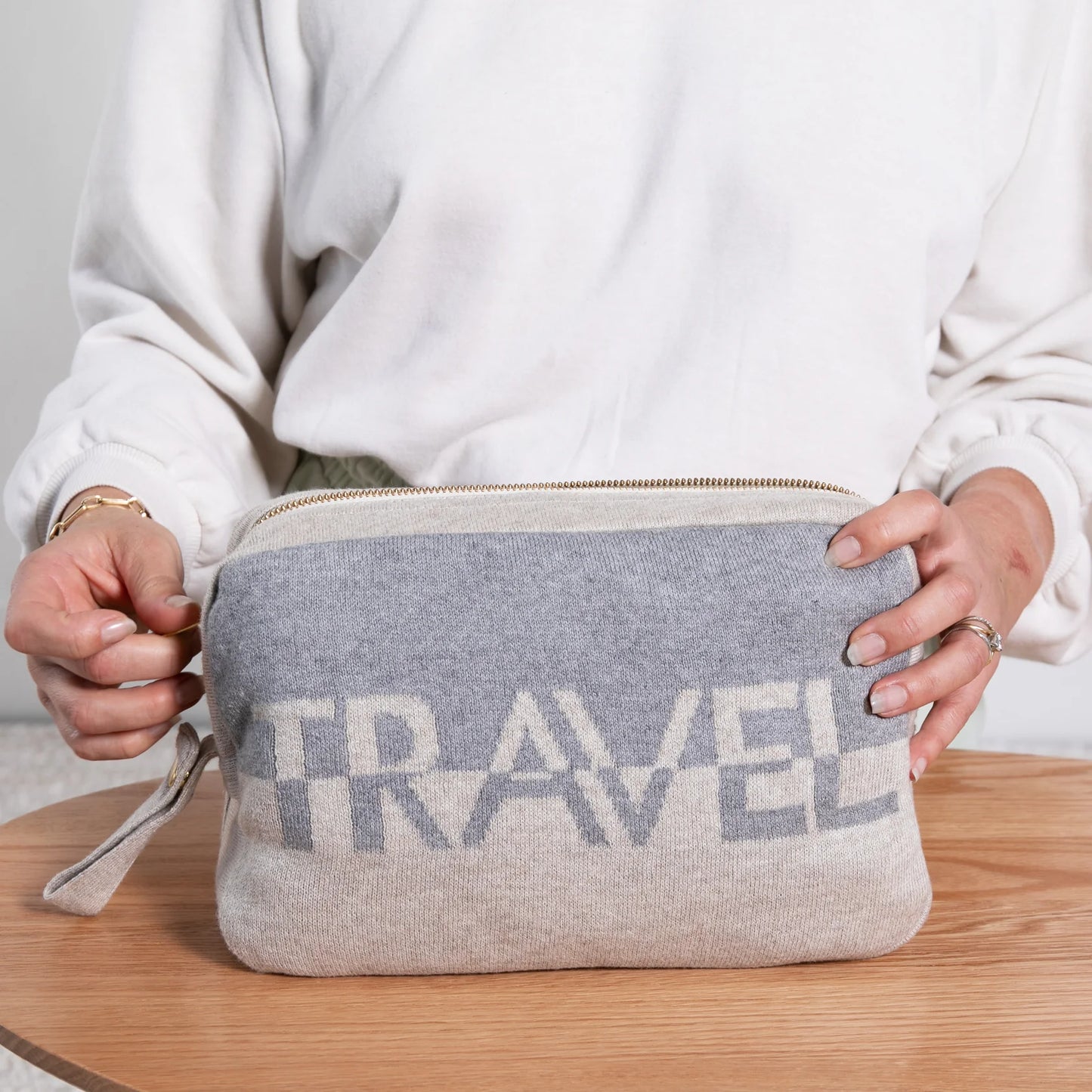 Pink Lemonade Dual Travel Organic Cotton Travel Blanket & Eye Mask Linen Sand