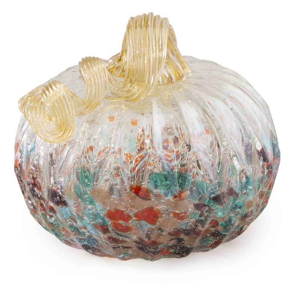 Autumn Mottled Glass Pumpkin