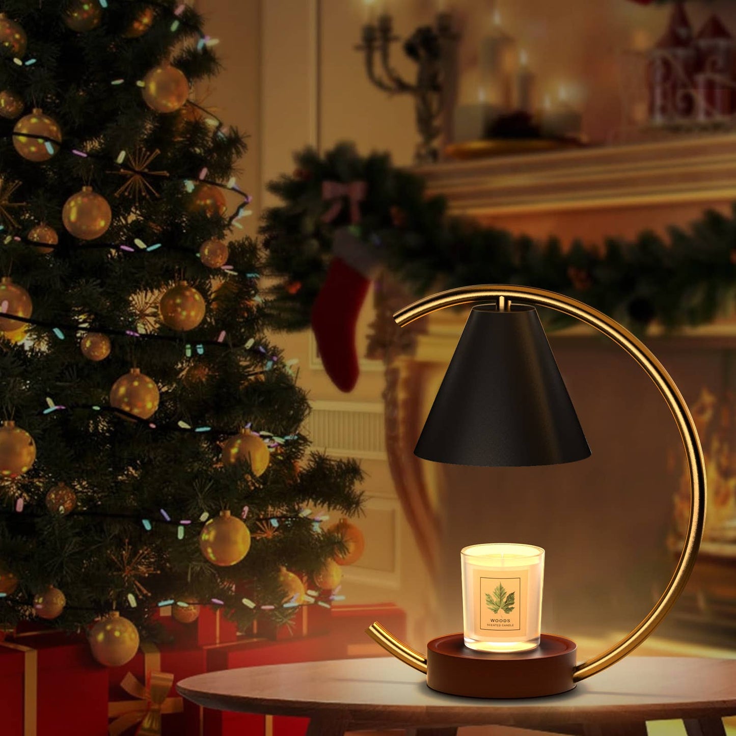 Dimmable Electric Candle Warmer with Timer and Bulbs: Black