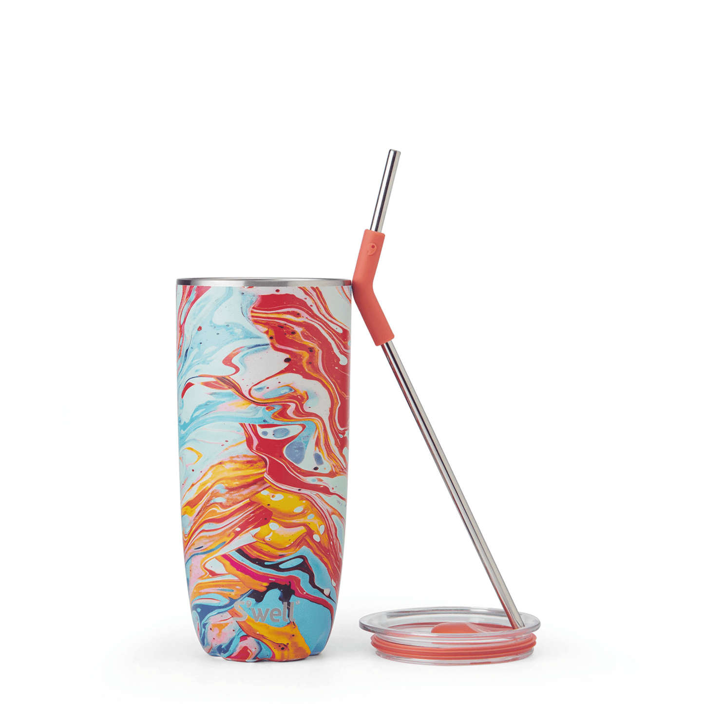 Swell 24oz Marble Swirl Tumbler with Straw