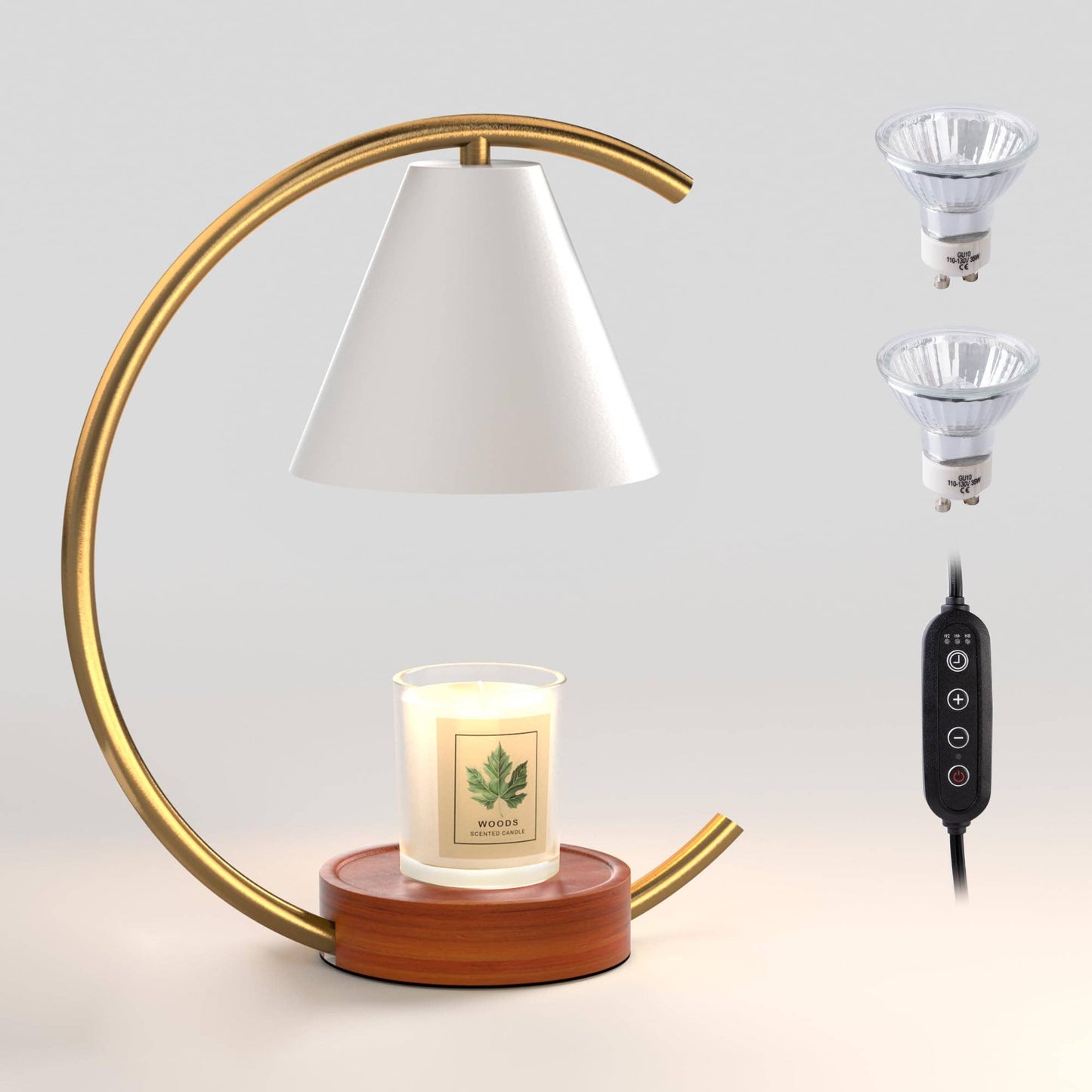 Dimmable Electric Candle Warmer with Timer and Bulbs: Black