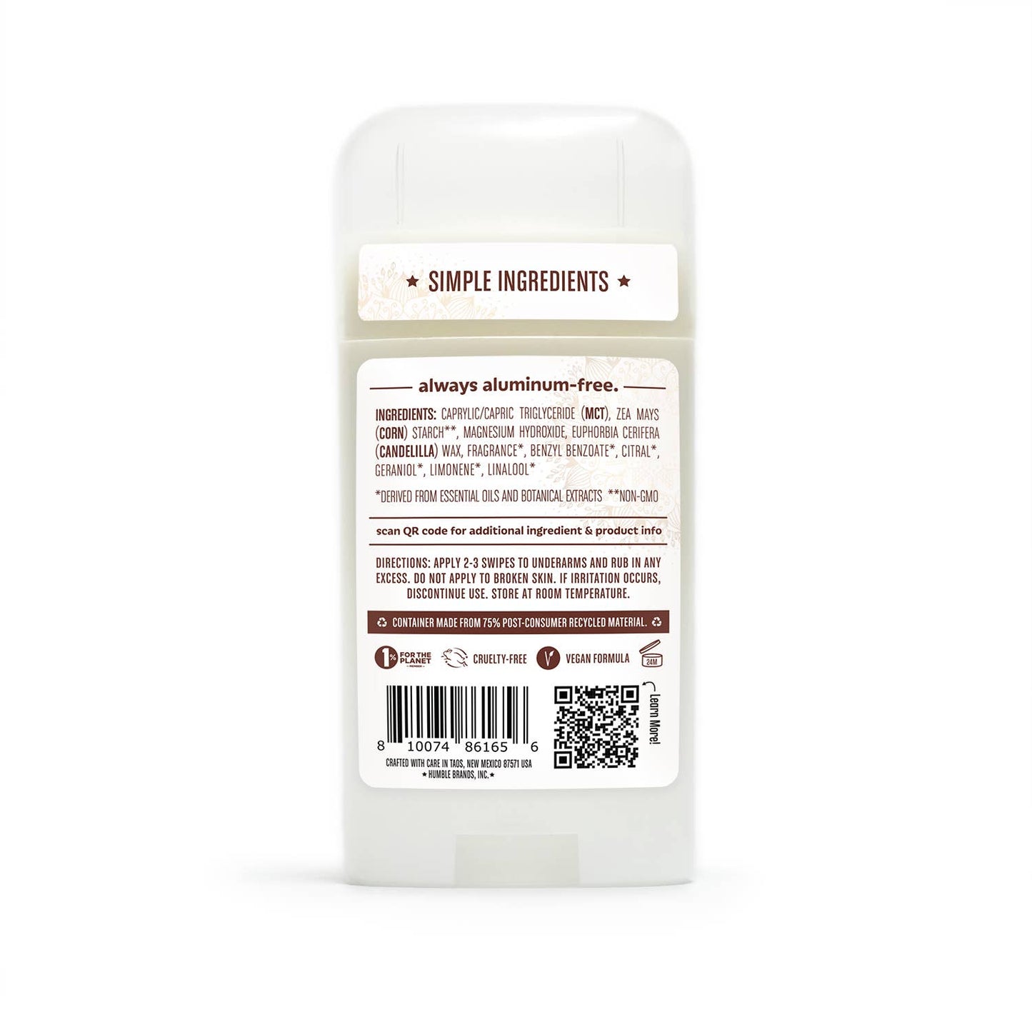 Humble Vegan & Sensitive Skin Vanilla & Cardamom deodorant