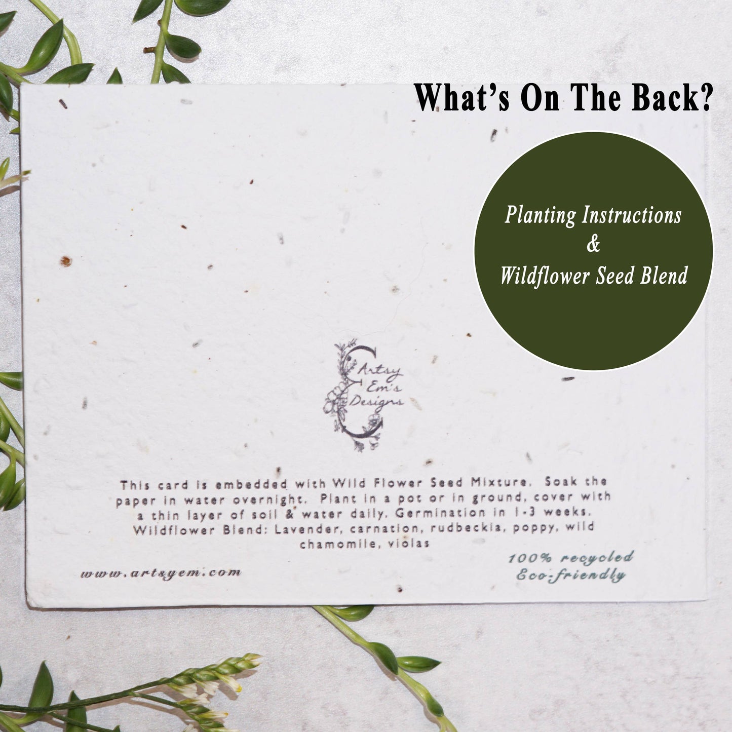 Thank you Evergreen Wildflower Greeting Card