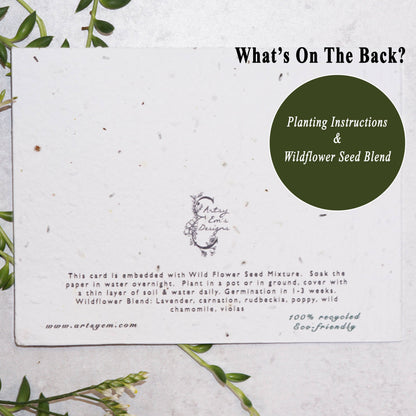 Thank you Evergreen Wildflower Greeting Card