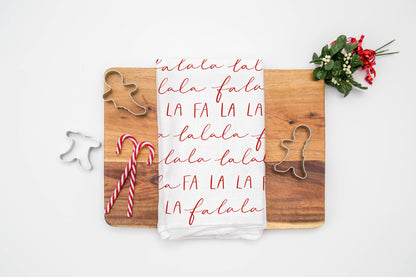 Christmas Fa La La La Kitchen Towel: Black