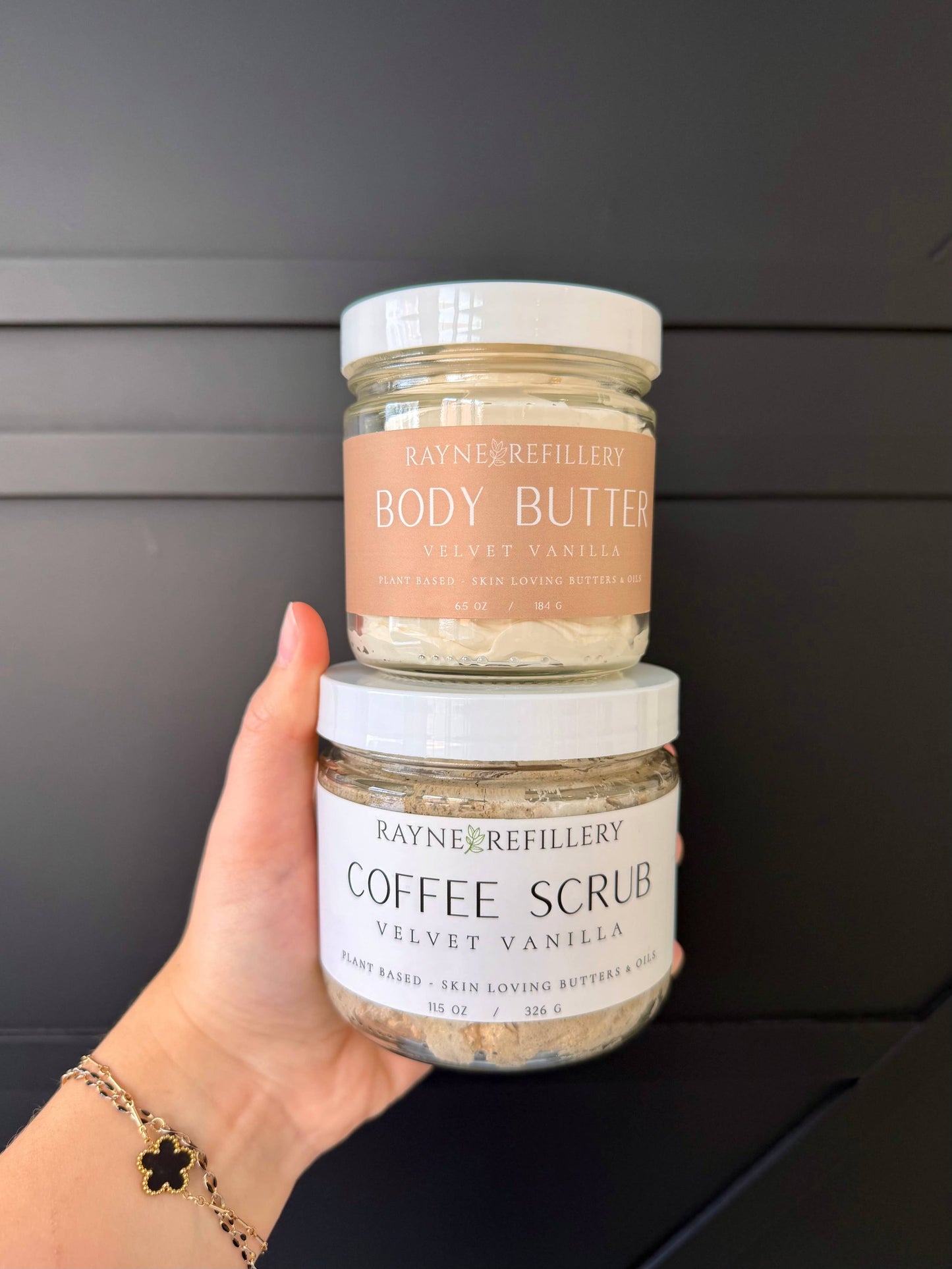 Rayne Refillery Velvet Vanilla Coffee Scrub - Whipped Exfoliating Body Scrub with Caffeine: Regular