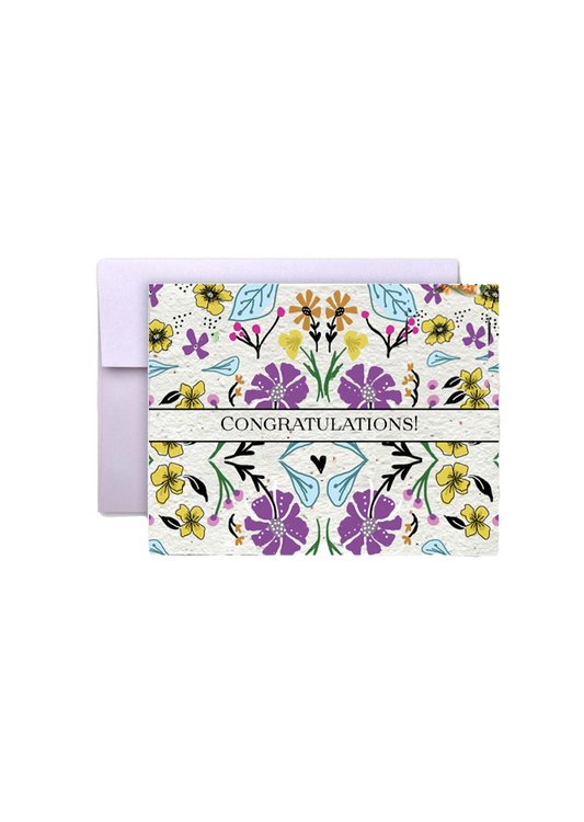 Congratulations Garden Wildflower Seed Paper Card
