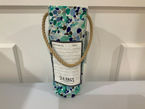 Sea Glass Print Wine Bag