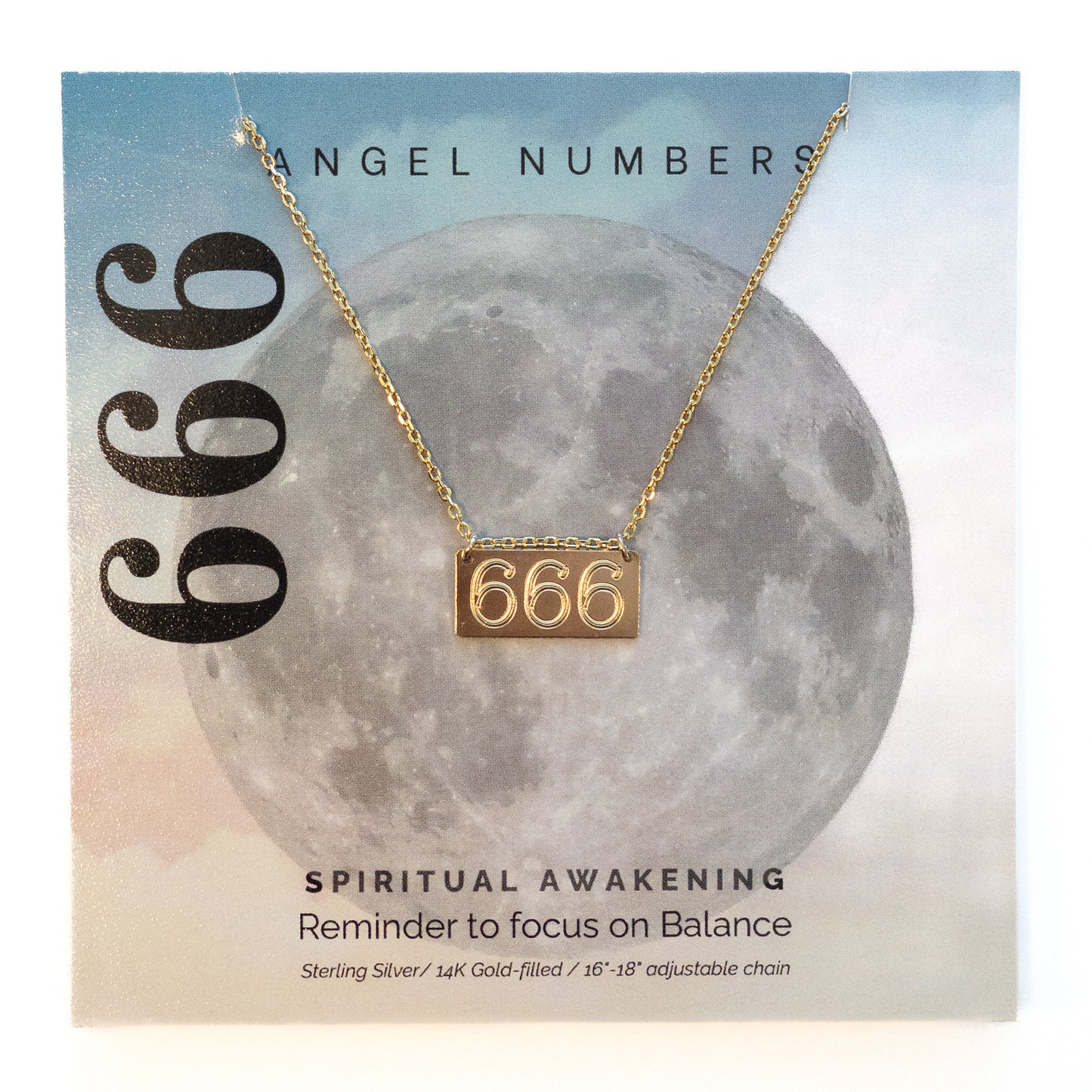 Lotus Jewelry Studio Silver Angel Number 666 16” Necklace