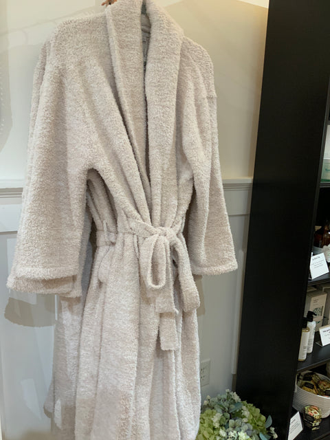 Barefoot Dreams Cozy Robe Stone/White Size 2