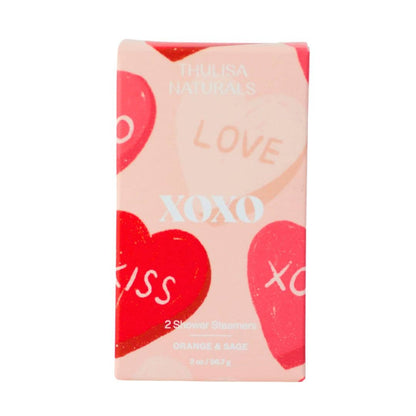 Thulisa Naturals Valentine's Day Gift Shower Steamers | 2 pack Orange + Sage