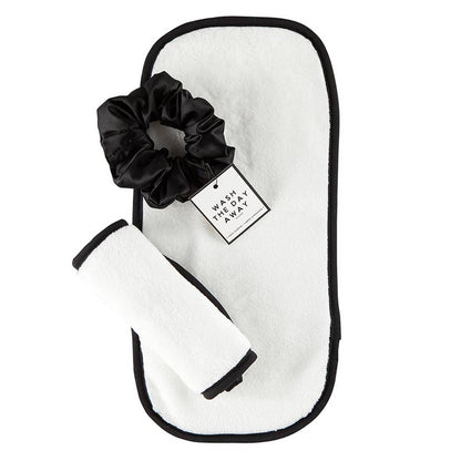 Bella Sleep & Spa Plush Face Cloth - White with Black Trim: Cloth: 100% Polyester, Trim: 65% Polyester 35% Cotton / 15.5" L x 7.25" W