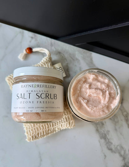 Rayne Refillery Pink Himalayan Salt Scrub - Whipped Exfoliating Body Scrub Ozone & Freesia: Regular