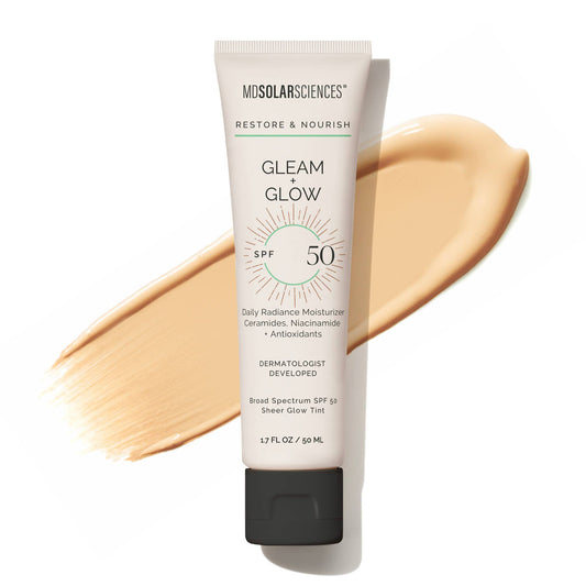 MD Solar Sciences Gleam + Glow SPF 50 1.7 oz | Tinted Moisturizer with SPF: Gleam + Glow SPF 50 | 1.7 oz