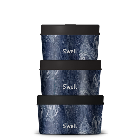 Swell Food Canister Set Azurite Marble: Food Caniister Set Azurite Marble