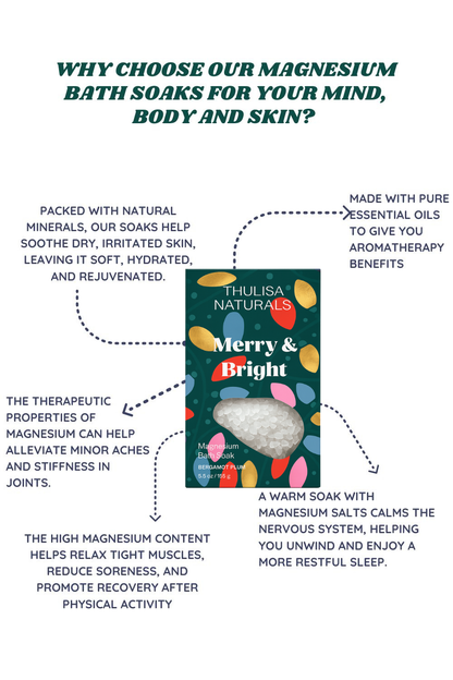 Holiday Bath Salt Soak Bergamot Plum Wellness Gift