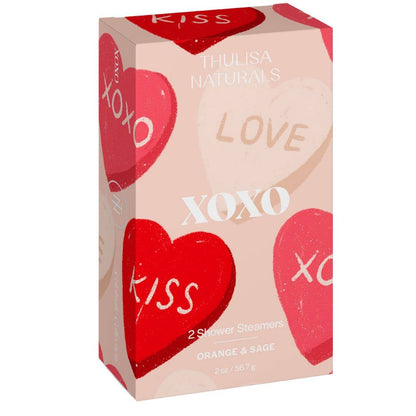 Thulisa Naturals Valentine's Day Gift Shower Steamers | 2 pack Orange + Sage