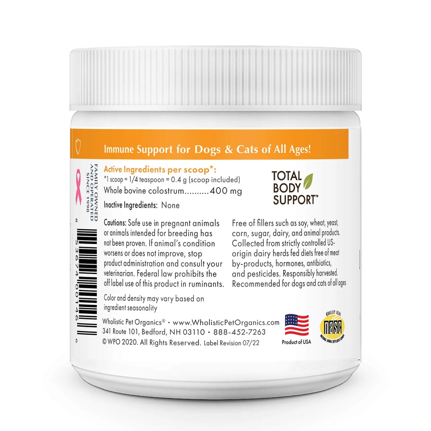 Wholistic Pet Organics Pure Colostrum (Immune Balance) 1oz