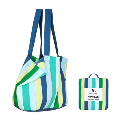 Dock & Bay Foldaway Tote Bags - Cool Lagoon: Medium (15x7 in)