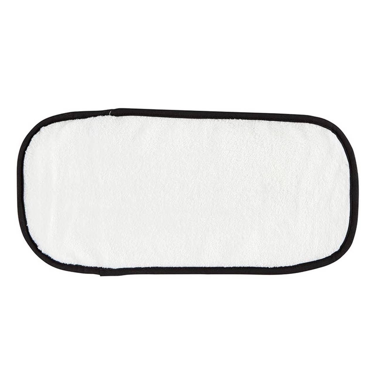 Bella Sleep & Spa Plush Face Cloth - White with Black Trim: Cloth: 100% Polyester, Trim: 65% Polyester 35% Cotton / 15.5" L x 7.25" W