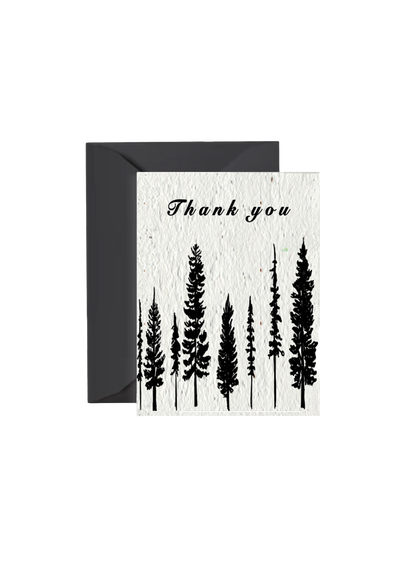 Thank you Evergreen Wildflower Greeting Card