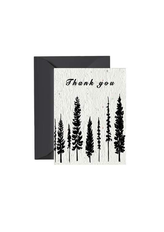 Thank you Evergreen Wildflower Greeting Card