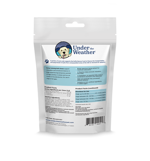 Under the weather Hemp Calming Soft Chews For Dogs