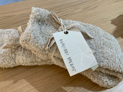 Barefoot Dreams Socks Stone/White
