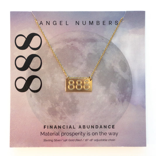 Lotus Jewelry Studio Silver Angel Number 888 16” Necklace