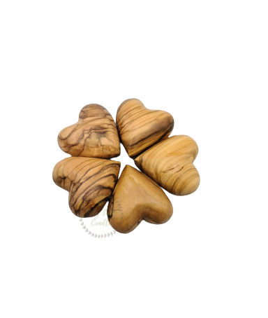 Olive Wood Holy Land Holding Heart: Small