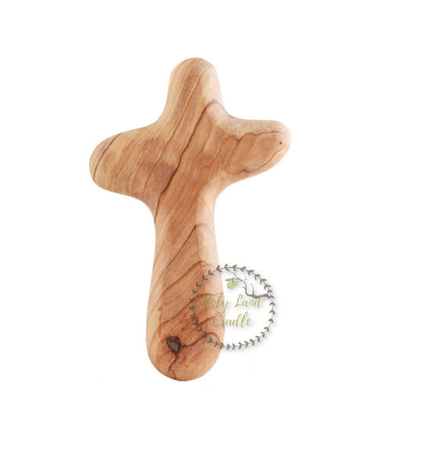 Olive Wood Holding Cross: Regular