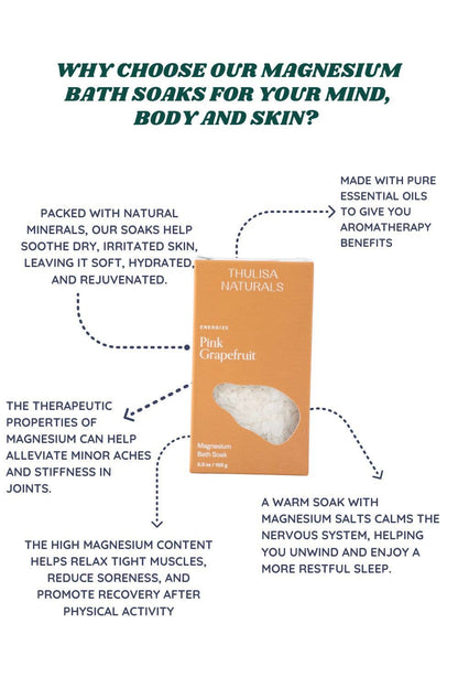 Thulisa Naturals Pink Grapefruit Aromatherapy Magnesium Bath Salt Soak