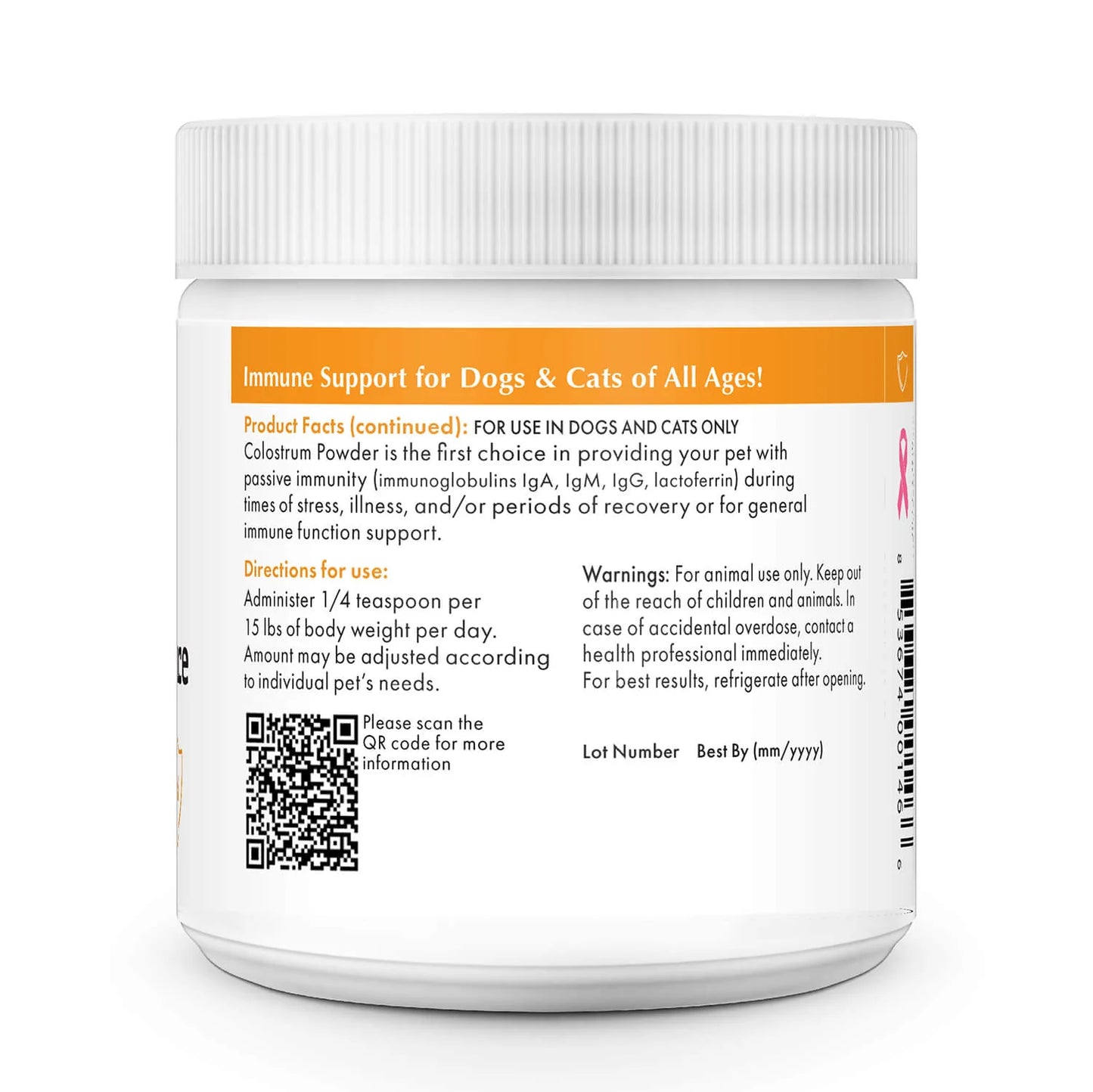 Wholistic Pet Organics Pure Colostrum (Immune Balance) 1oz