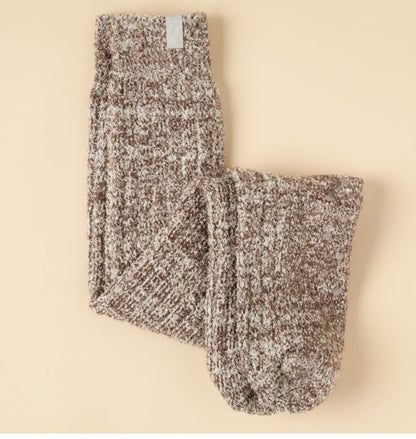 Softies Marshmallow Crew Socks Light Heather Espresso