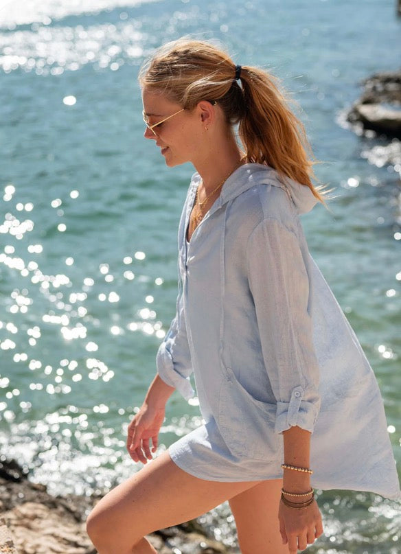 Mersea Hermosa Hoodie Tunic Zen Blue L/XL