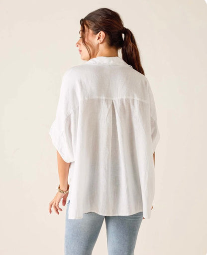 Mersea Hermosa Collared Top White OS