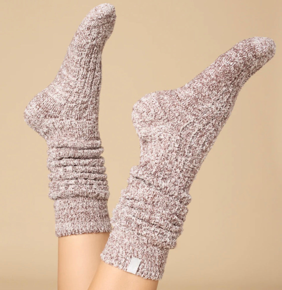 Softies Marshmallow Crew Socks Light Heather Espresso
